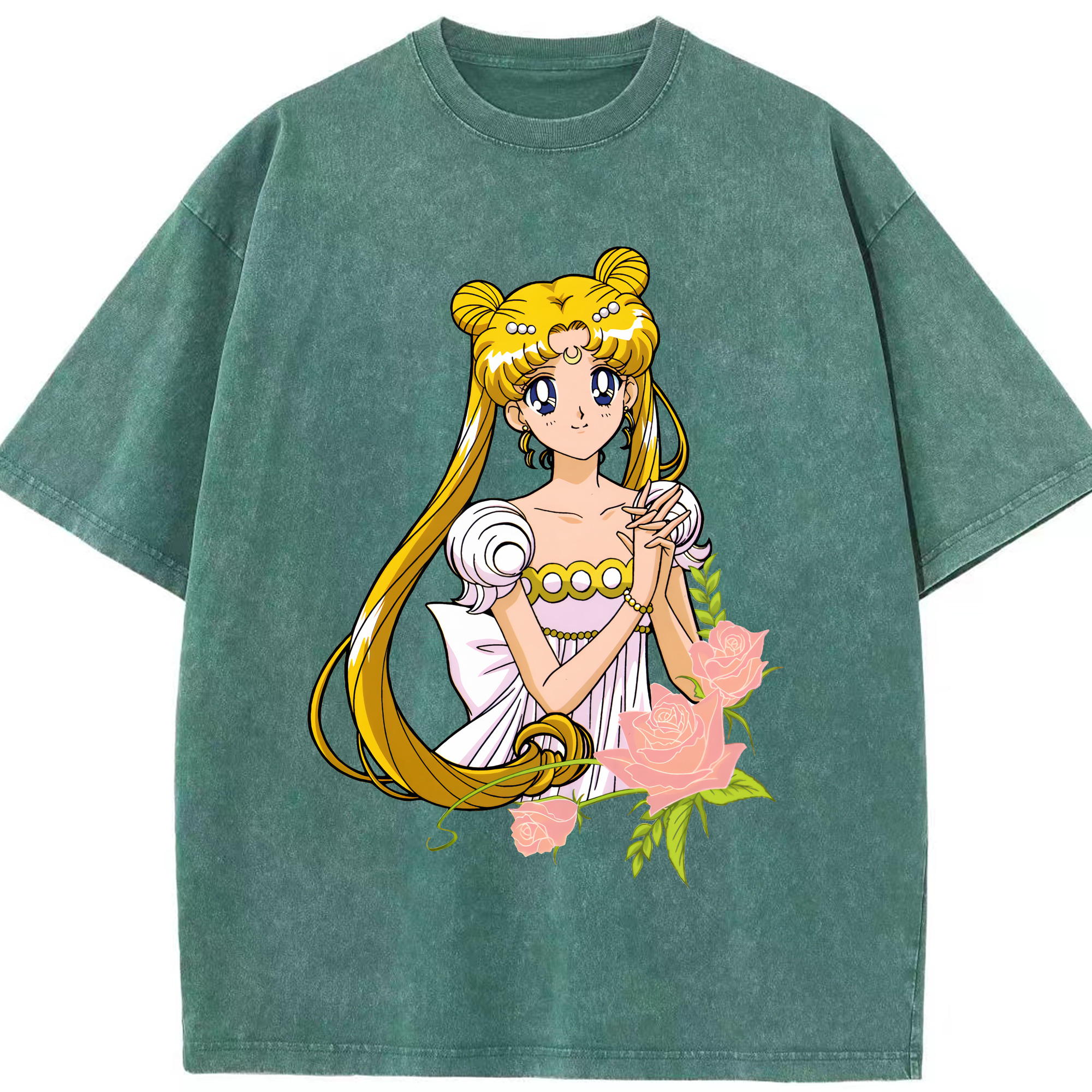 （画像用） 美少女戦士セーラームーン 愛野 美奈子 あいの みなこ Sailor Moon Aino Minako 綿100% ヴィンテージ風 半袖Tシャツ（フロントプリント）
